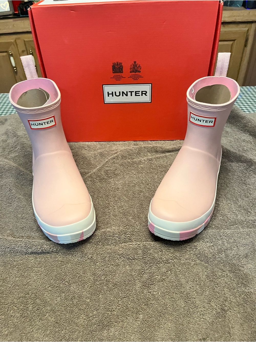 Hunter Women’s Play Short Splash Pink Waterproof Rain Boots
